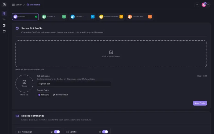 Profil bota screenshot 1