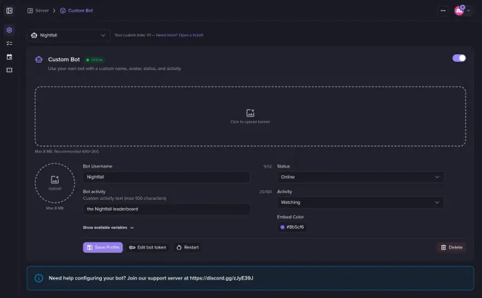 Vlastní bot screenshot 1