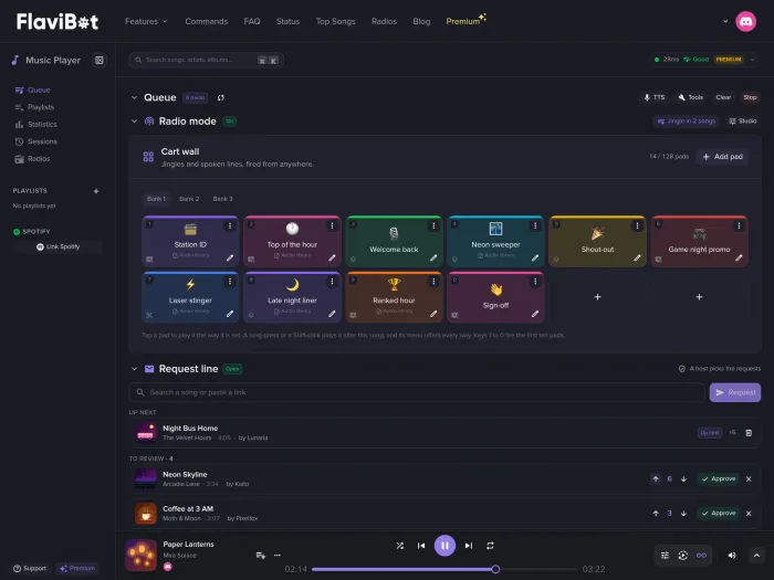 Web player musicale screenshot 1